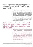 L'auto-organisation est le premier acte de la révolution, la suite s'effectue contre elle